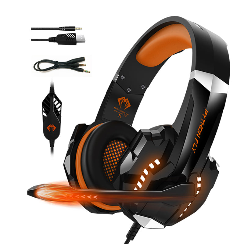 PYTHON FLY G9000Pro PYTHON FLY G9000Pro LED Lighting Gaming Headset E-sports 3.5mm USB Wired Headphone PYTHON FLY G9000Pro PYTHON FLY G9000Pro LED Lighting Gaming Headset E-sports 3.5mm USB Wired Headphone